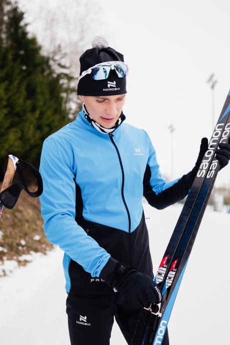 Костюм тренировочный Nordski Pro Light Blue/Black NSM566284/NSM520100 в Твери