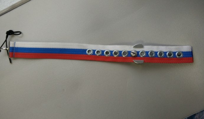 Антабочный ремень + антабка триколор (металическая антабка)