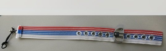 Антабочный ремень + антабка триколор (металическая антабка)