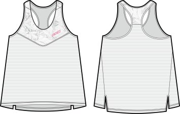 Майка KV+ ARENA running top woman,white\grey 23SW02.0