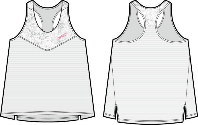 Майка KV+ ARENA running top woman,white\grey 23SW02.0