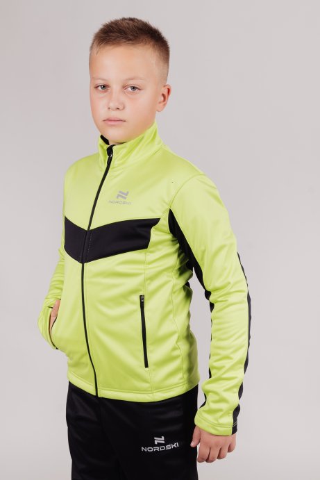 Разминочная куртка Nordski Jr.Base Lime/Black NSJ812180