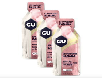 Гели энергетические GU ENERGY GEL 3шт по 32гр. (Клубника-Банан)