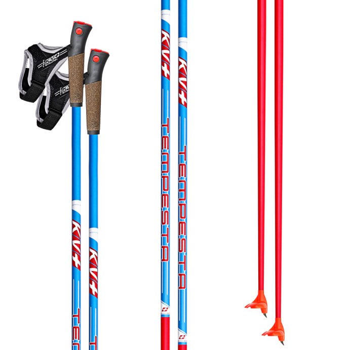 ЛЫЖНЫЕ ПАЛКИ KV+ 20P007 TEMPESTA CLIP BLUE CROSS COUNTRY POLE