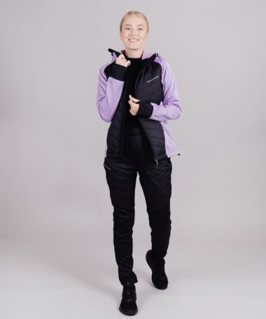 Брюки Nordski Hybrid Warm Black/Lavender W NSW775827