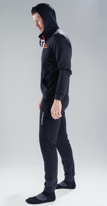 Толстовка с капюшоном мужская Nordski Hood Black-Orange NSM599103 в Твери
