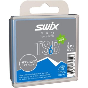 Парафин SWIX TS6 Black, -6°C/-12°C, 40гр