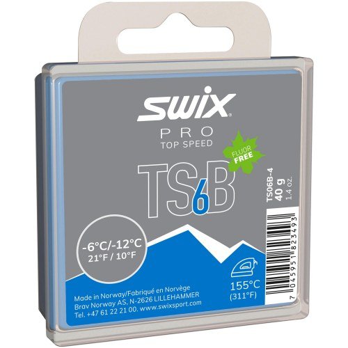 Парафин SWIX TS6 Black, -6°C/-12°C, 40гр в Твери