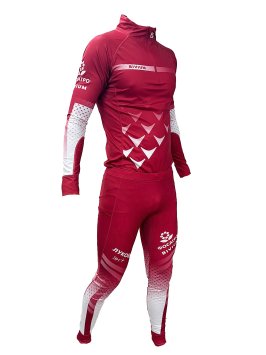 Костюм гоночный Bivium ФЛГР "Энергия 3.0" муж. белый_красный