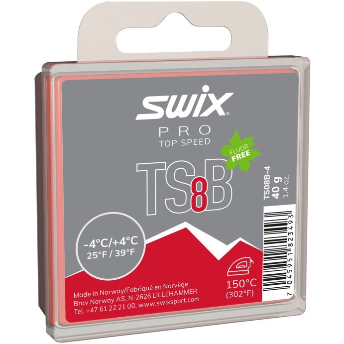 Парафин SWIX TS8 Black, -4°C/+4°C, 40гр в Твери