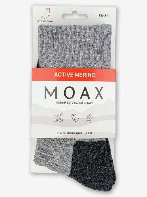 Носки спортивные Moax Active 75131M/11201 серый меланж/уголь