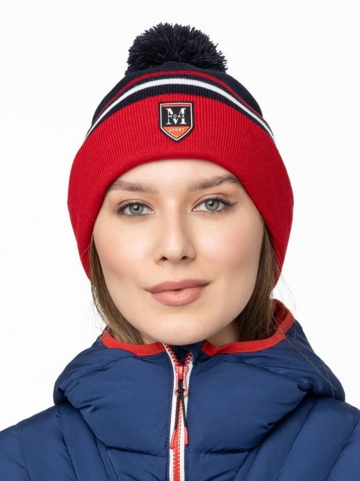 Шапка MOAX Blizzard 23631M/75100 синий/красный 56