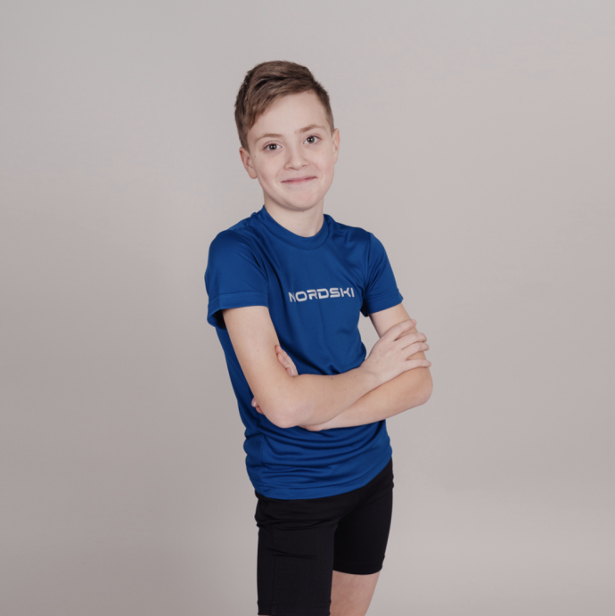 Шорты обтягивающие Nordski Premium Jr. Run Black/Blue NSJ152192 в Новосибирске