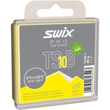 Парафин SWIX TS10 Black, 0°C/+10°C, 40гр
