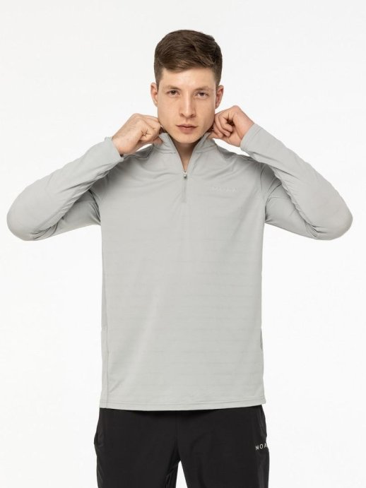 Лонгслив Moax Flame на молн. 1/2 муж. MX114631/11200 серый меланж