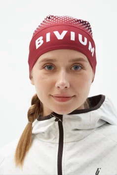 Шапка Bivium "Энергия 2.0" бордовый_белый S (54)