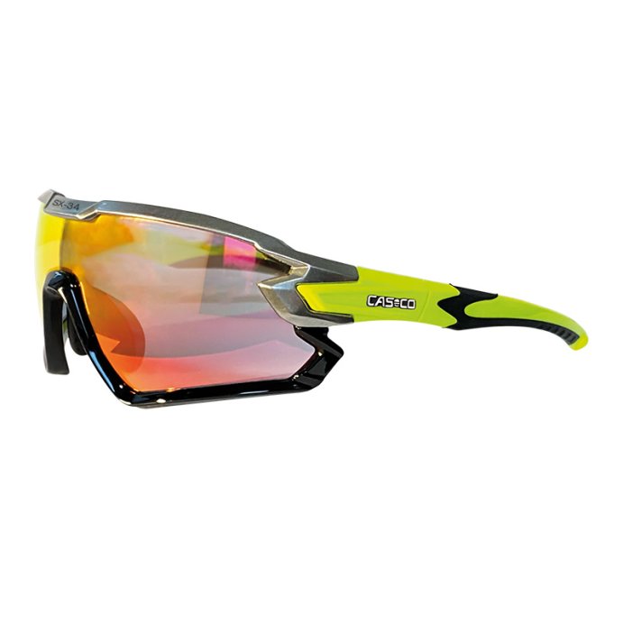 Очки CASCO SX-34 carbonic black-neon yellow incl. spare lens clear 09.1313.30