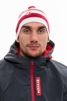 Шапка Bivium Арех красный_белый M (58)