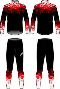 Гоночный костюм KV+ TORNADO 2 pieces suit black\red\white 23V118.3