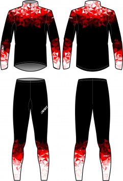 Гоночный костюм KV+ TORNADO 2 pieces suit black\red\white 23V118.3
