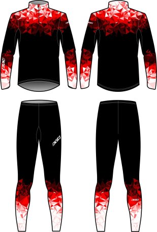 Гоночный костюм KV+ TORNADO 2 pieces suit black\red\white 23V118.3
