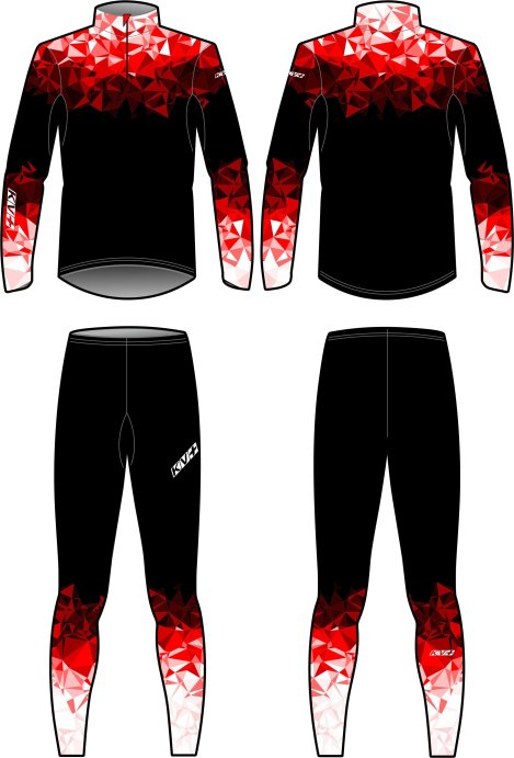 Гоночный костюм KV+ TORNADO 2 pieces suit black\red\white 23V118.3