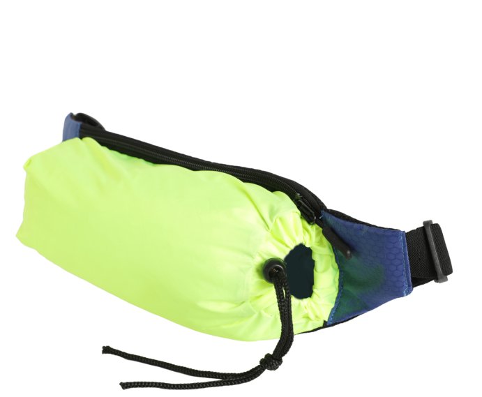 Беговая поясная сумка POWERUP (голубая) с карманом для бутылки