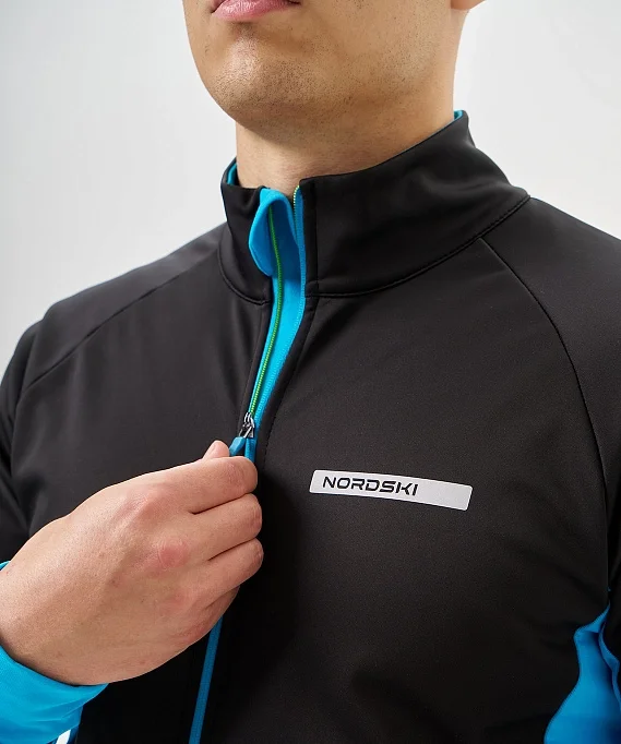 Тренировочная куртка Nordski Core Black/Light Blue NSM657179