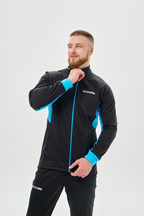 Тренировочная куртка Nordski Core Black/Light Blue NSM657179