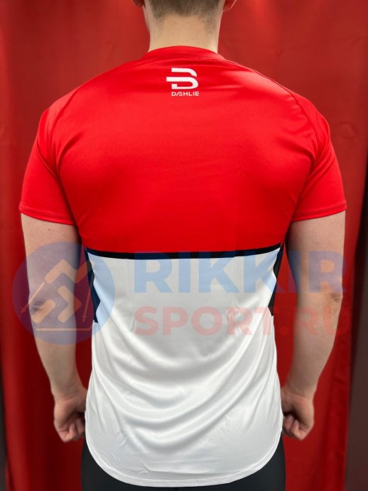 Футболка беговая НОРВЕГИЯ 2022 красн.-белая