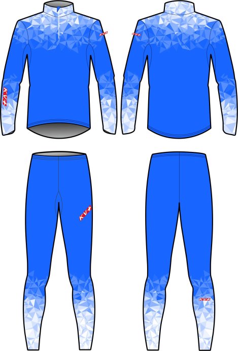 Гоночный костюм KV+ TORNADO 2 pieces suit blue\white 23V118.20