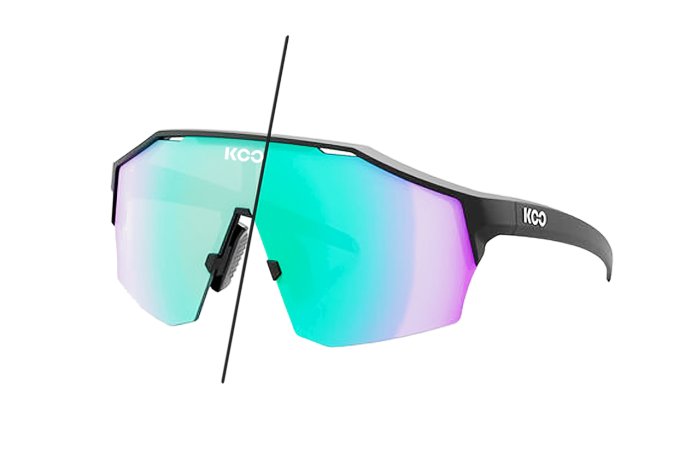 Очки солнцезащитные KOO ALIBI Large (чёрные матовые / зелёные зеркальные фотохромные) в Омске