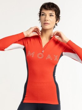 Термофутболка Moax Race LS с воротн. жен. MX114040/99992 ярко-красный