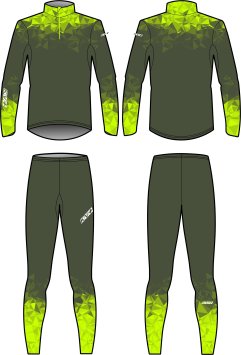 Гоночный костюм KV+ TORNADO 2 pieces suit oil green\lime 23V118.7