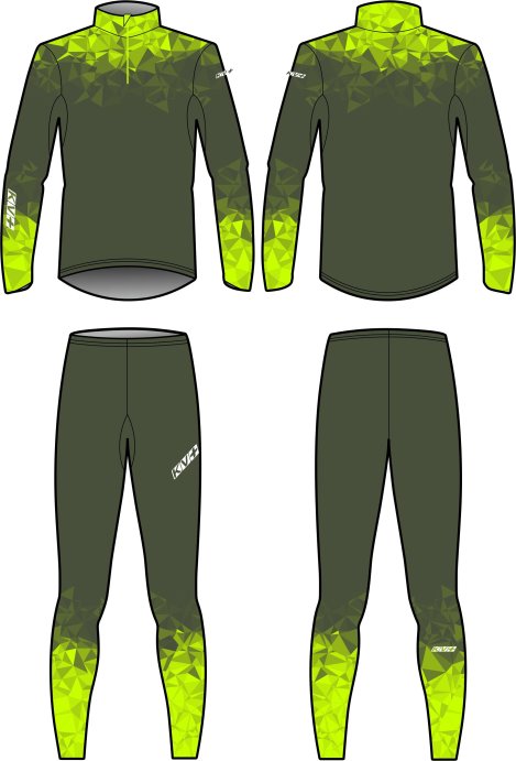 Гоночный костюм KV+ TORNADO 2 pieces suit oil green\lime 23V118.7 в Твери