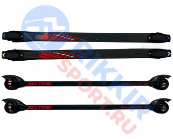 Лыжероллеры SKI TIME CL70-50 Long Carbon NEW Black/Red 830 (2,75)
