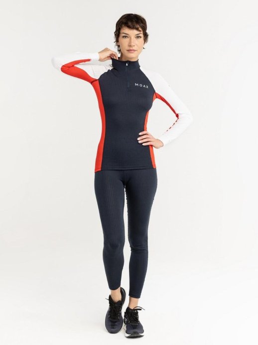 Термофутболка Moax Race LS с воротн. жен. MX114040/75120 темно-синий/красный