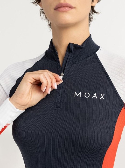 Термофутболка Moax Race LS с воротн. жен. MX114040/75120 темно-синий/красный