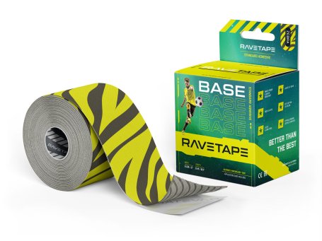 Кинезиотейп RaveTape BASE 5×5, Zebra RVTB-ZBR-55