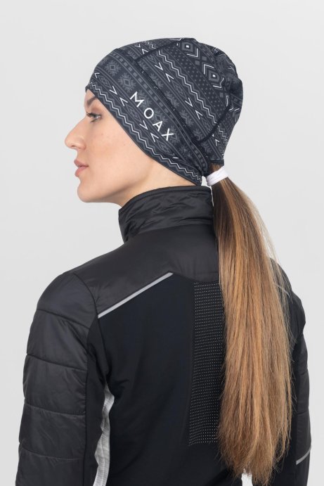 Шапка MOAX Tista Pony Tail с отверст. жен. SW46804/10000P черный принт OS в Твери