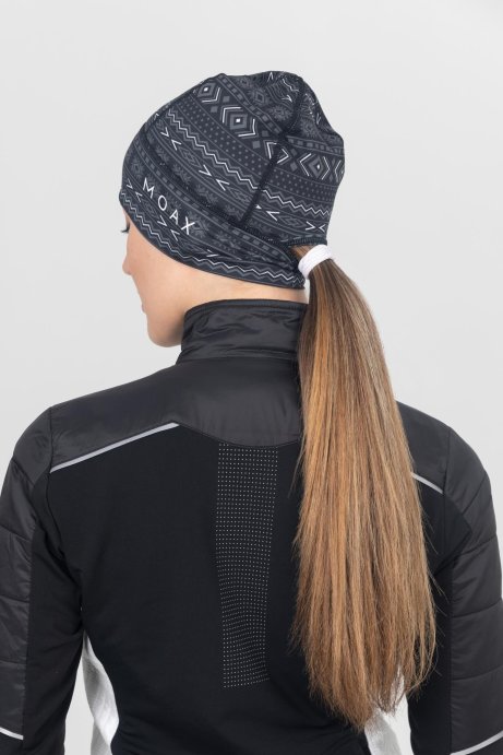 Шапка MOAX Tista Pony Tail с отверст. жен. SW46804/10000P черный принт OS в Твери