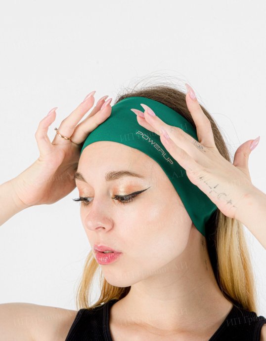 Повязка на голову POWERUP light DARK GREEN
