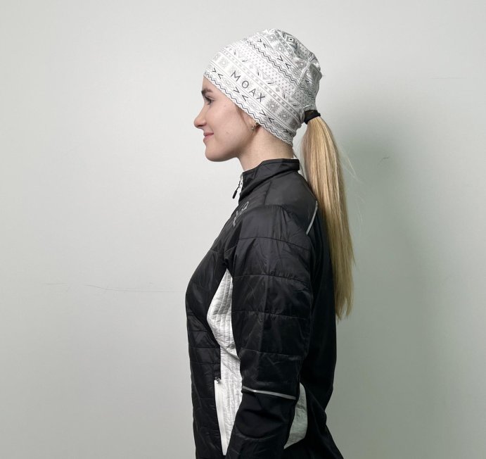 Шапка MOAX Tista Pony Tail с отверст. жен. SW46804/00025P белый принт OS