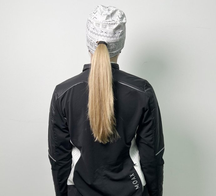 Шапка MOAX Tista Pony Tail с отверст. жен. SW46804/00025P белый принт OS