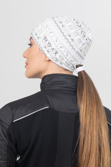 Шапка MOAX Tista Pony Tail с отверст. жен. SW46804/00025P белый принт OS