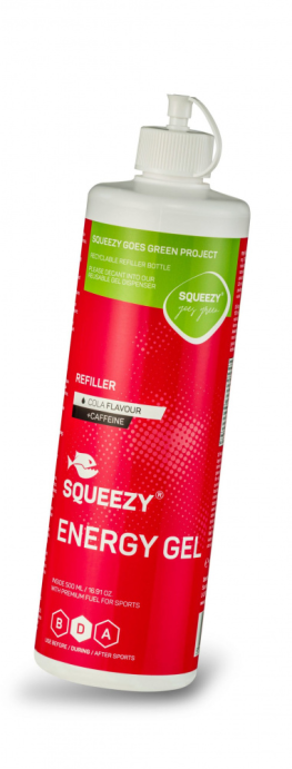 Гель энергетический с электролитами и кофеином ENERGY SUPER GEL squeezy 500мл. (кола)