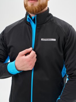Жилет тренировочный Nordski Core Black/Light Blue NSM660179