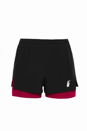 Шорты Bivium "Кросс" жен. черн./красн.