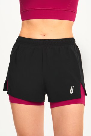 Шорты Bivium "Кросс" жен. черн./красн.