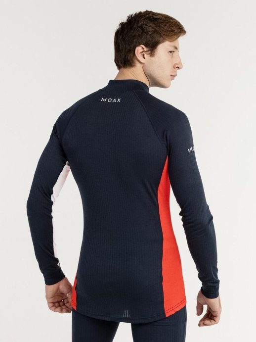 Термофутболка Moax Race LS с воротн. муж. MX114041/75120 темно-синий/красный